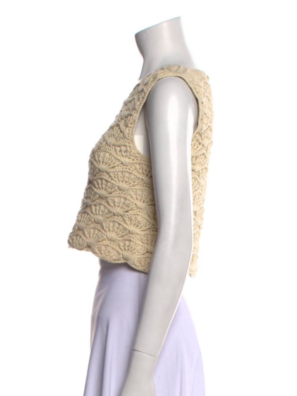 (LIKE NEW) Mirth Tahiti Natural Macrame 100% Cotton Crop Tank Small